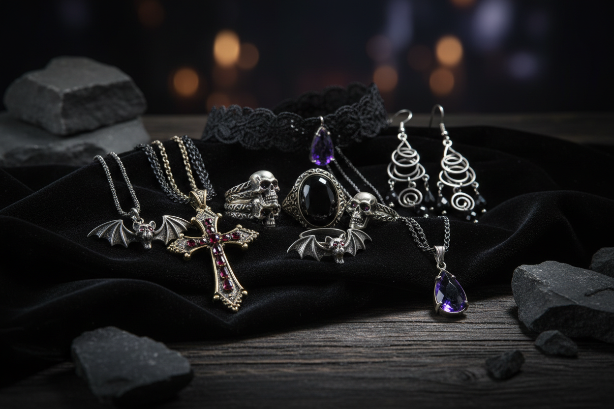 Vintage Gothic Jewelry Close-up