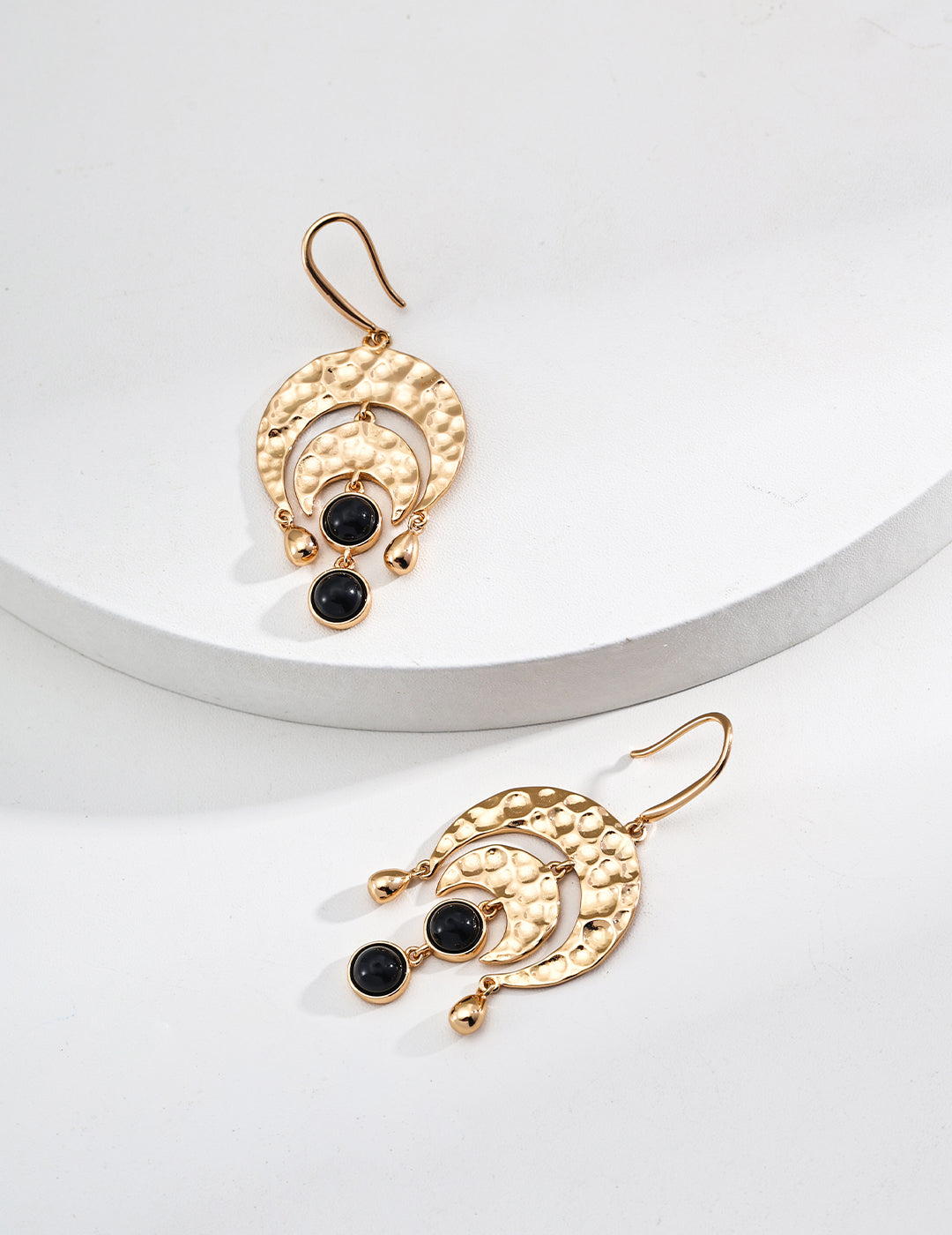 Black Onyx Vintage Earrings