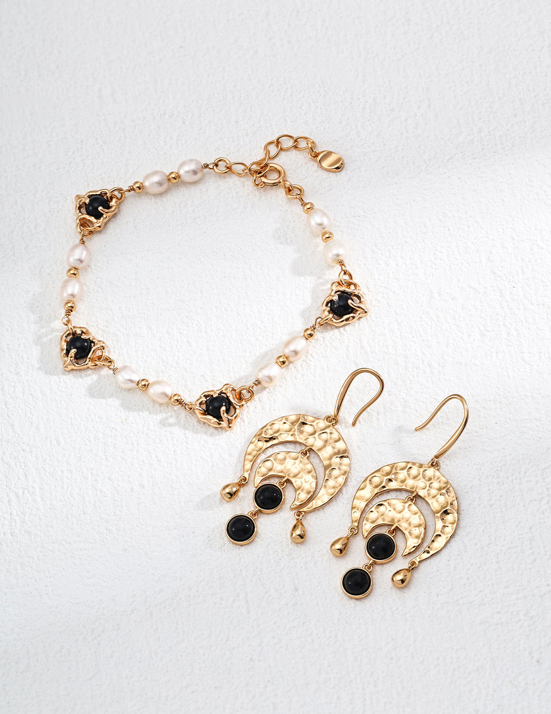 Black Onyx Vintage Earrings